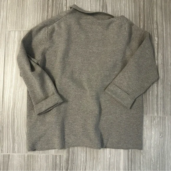 J Crew Re-Imagined Cotton Wool Blend Open Cardigan sweater Blazer L/XL Pockets - Picture 5 of 7